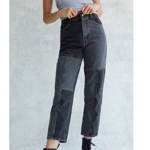 PACSUN Black Patchwork Jeans